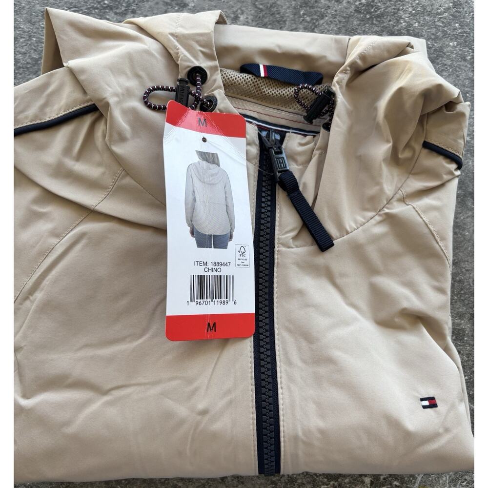 Tommy Hilfiger Women’s Hooded Windbreaker Jacket Brown Sz Medium NWT Lightweight - Picture 7 of 7